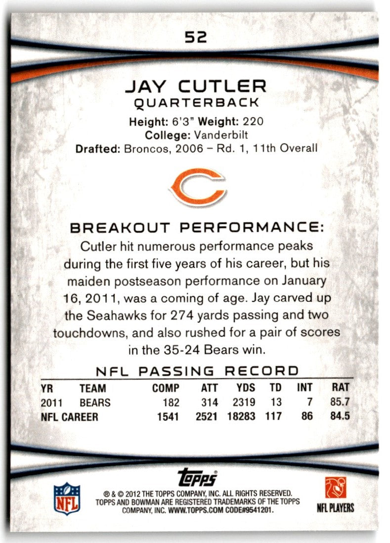 2012 Bowman Jay Cutler