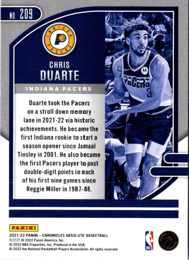 2021 Panini Chronicles Chris Duarte