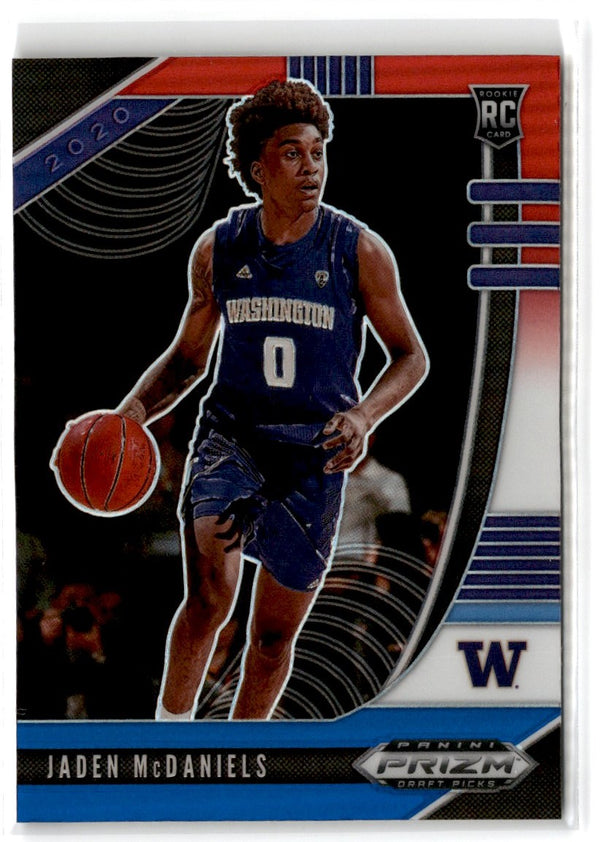 2020 Panini Prizm Draft Picks Collegiate Blue and Jaden McDaniels #51