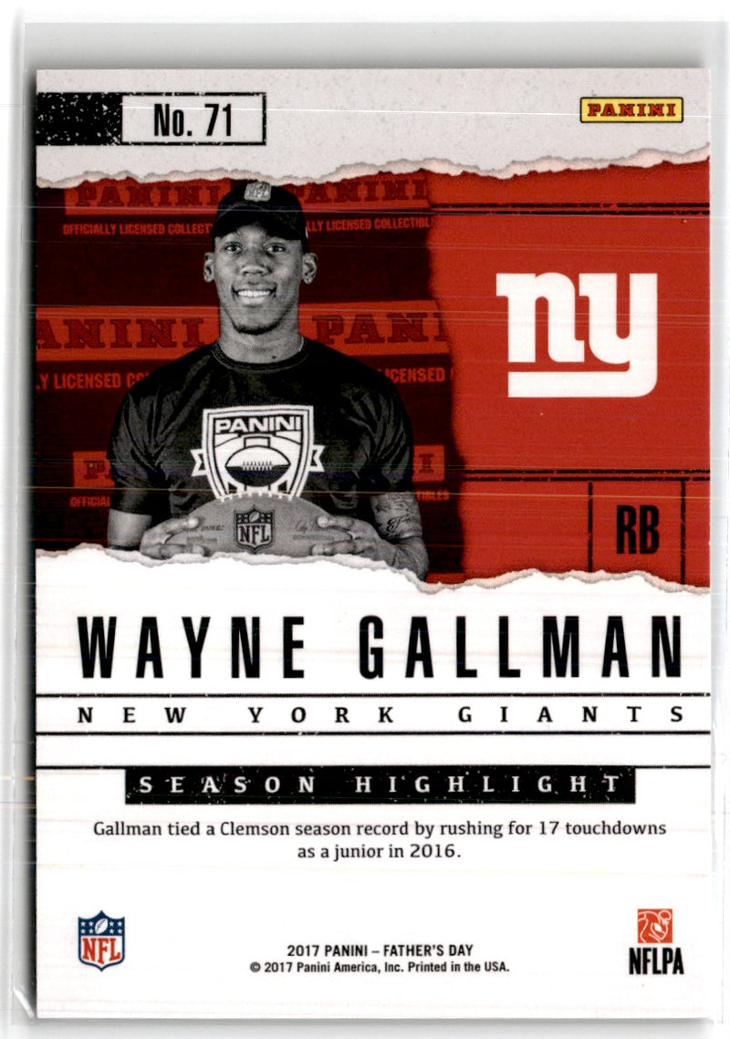 2017 Panini Father's Day Wayne Gallman