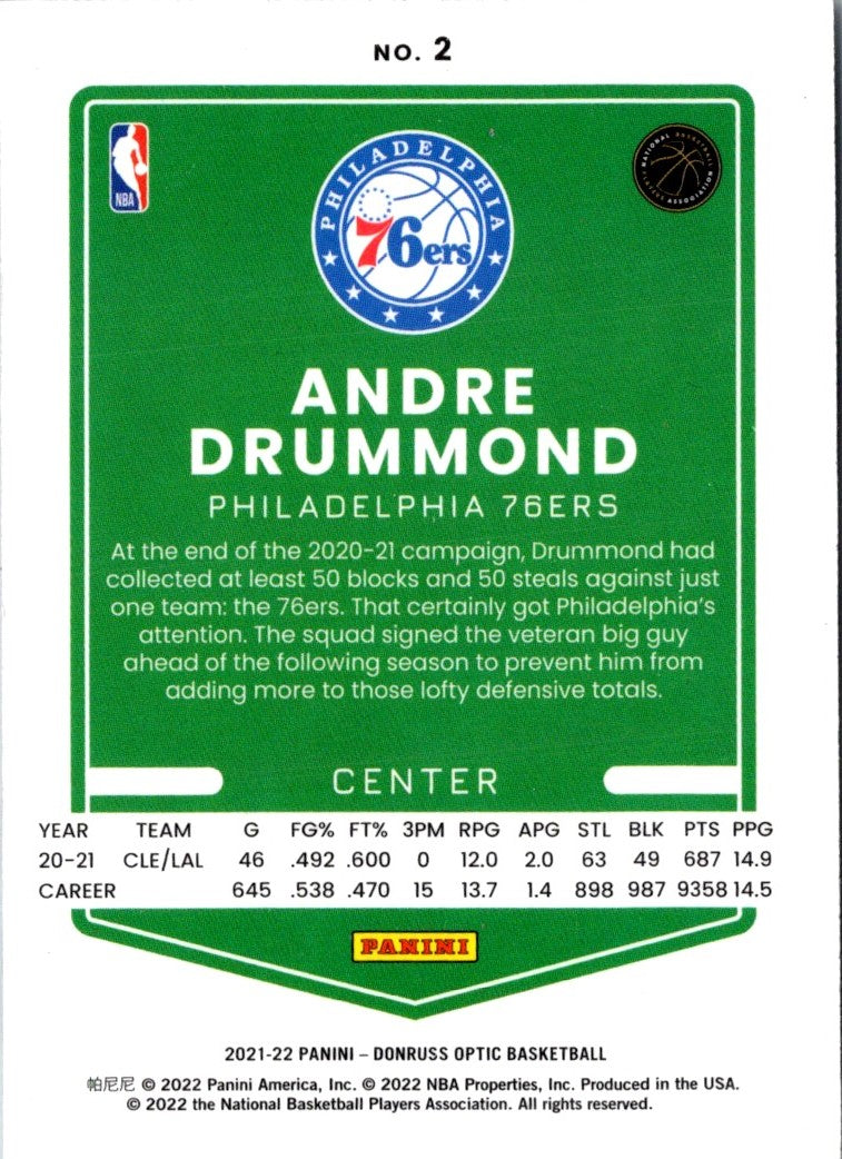 2021 Donruss Optic Blue Andre Drummond