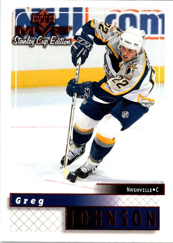 1999 Upper Deck MVP Stanley Cup Greg Johnson #102