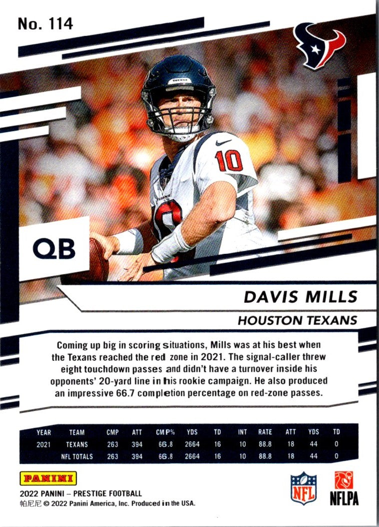 2022 Panini Prestige Davis Mills