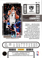 2022 Panini Contenders Season Ticket Ben Simmons #13