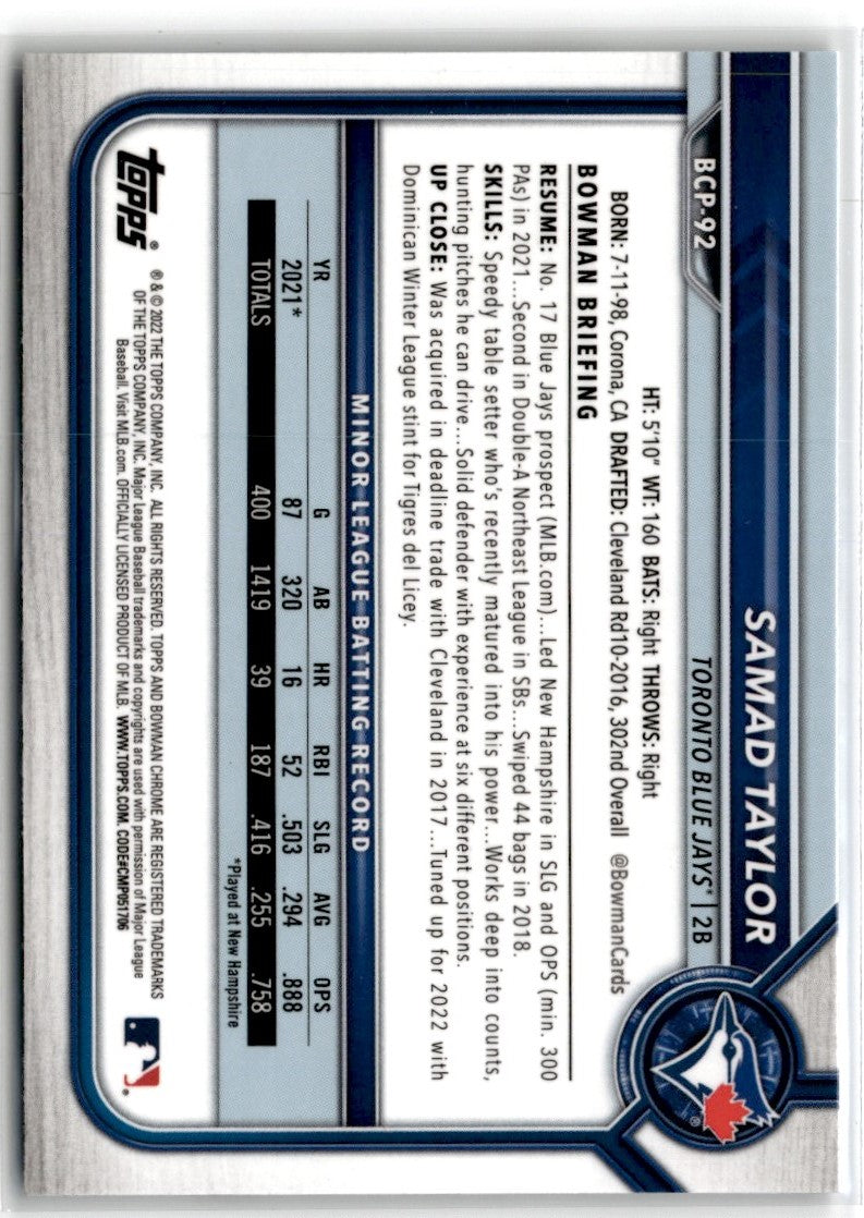 2022 Bowman Sapphire Edition Samad Taylor