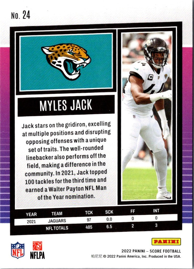 2022 Score Purple Myles Jack