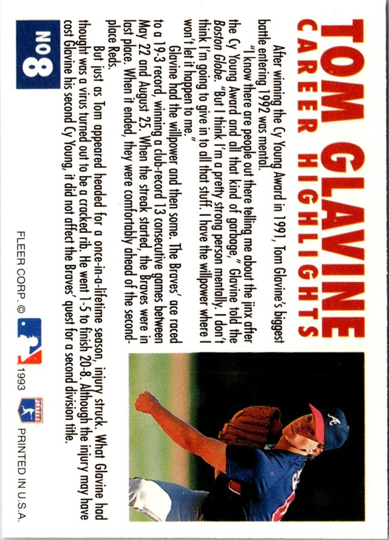 1993 Fleer Tom Glavine Career Highlights Tom Glavine