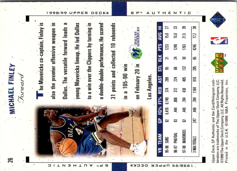 1999 Upper Deck Michael Finley