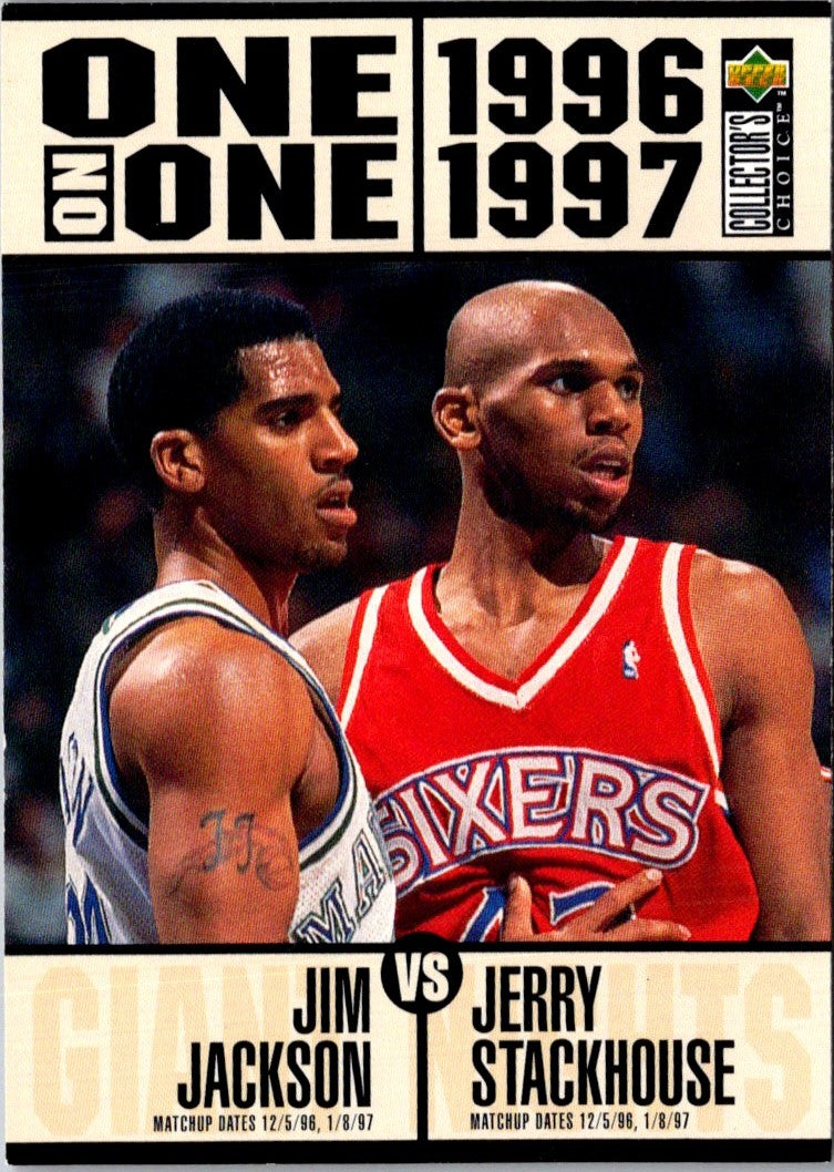 1996 Collector's Choice One on 5x7 Jumbos Jim Jackson/Jerry Stackhouse