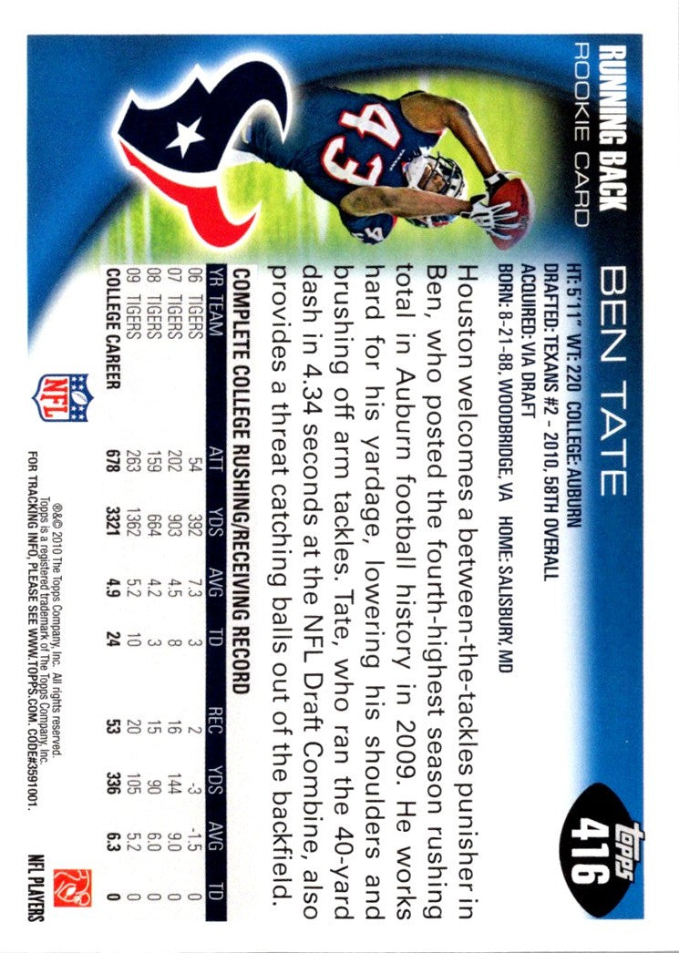 2010 Topps Platinum Ben Tate