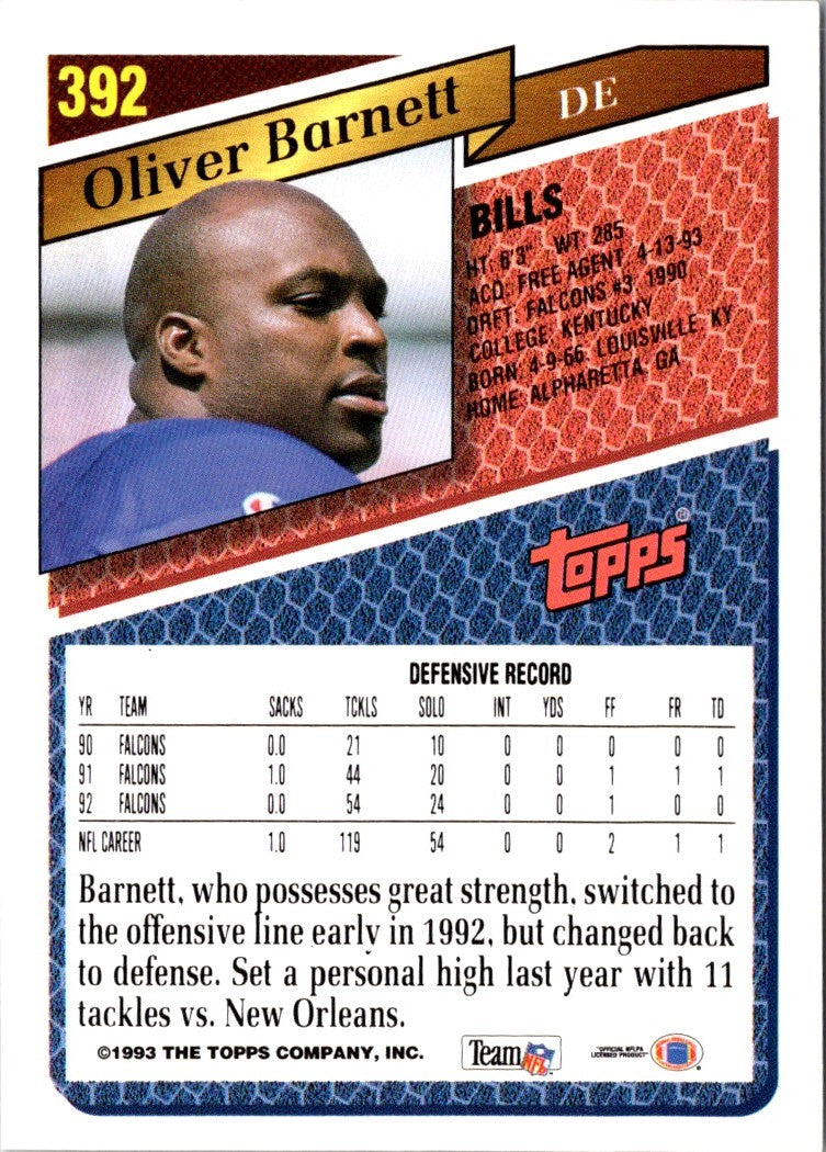 1993 Topps Oliver Barnett