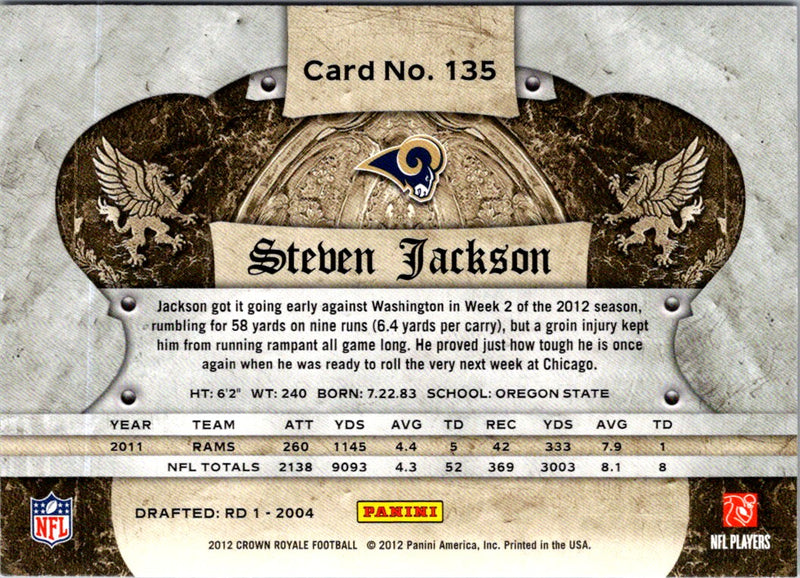 2012 Panini Crown Royale Steven Jackson