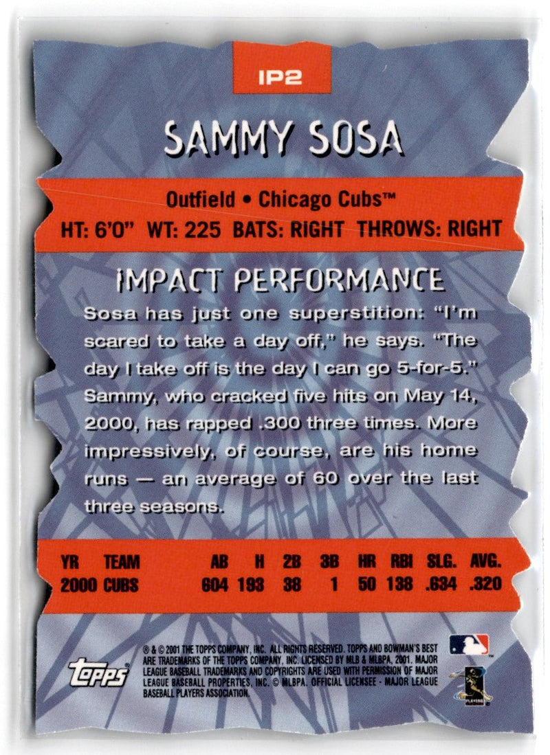 2001 Bowman's Best Impact Players Sammy Sosa