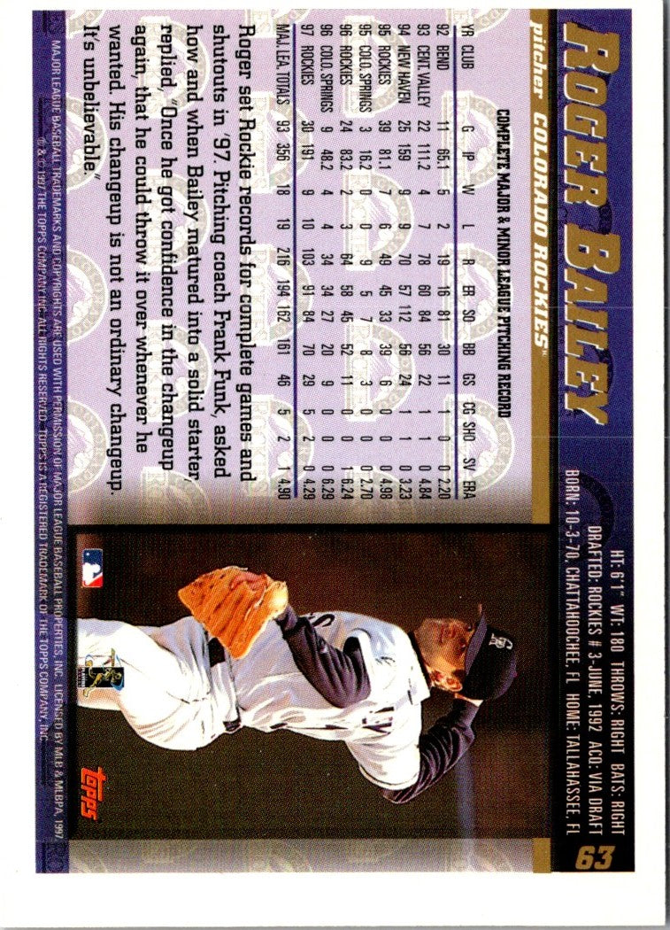 1998 Topps Roger Bailey