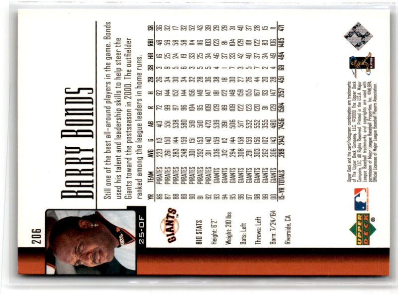 2001 Upper Deck Barry Bonds