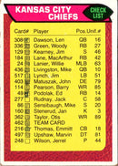 1976 Topps Kansas City Chiefs