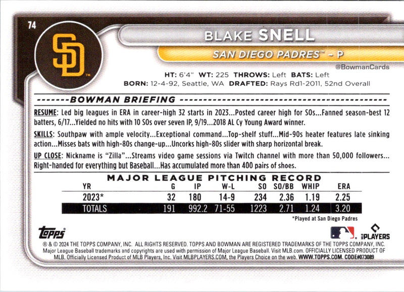 2024 Bowman Blake Snell