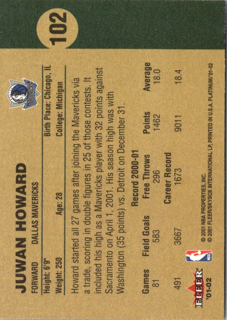 2001 Fleer Platinum Juwan Howard