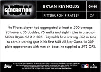 2022 Topps Generation Now Bryan Reynolds #GN-60