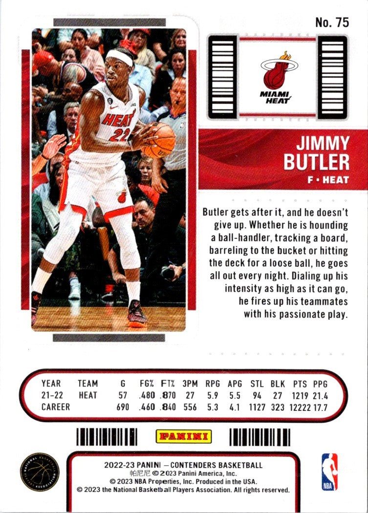 2022 Panini Contenders Game Ticket Red Jimmy Butler