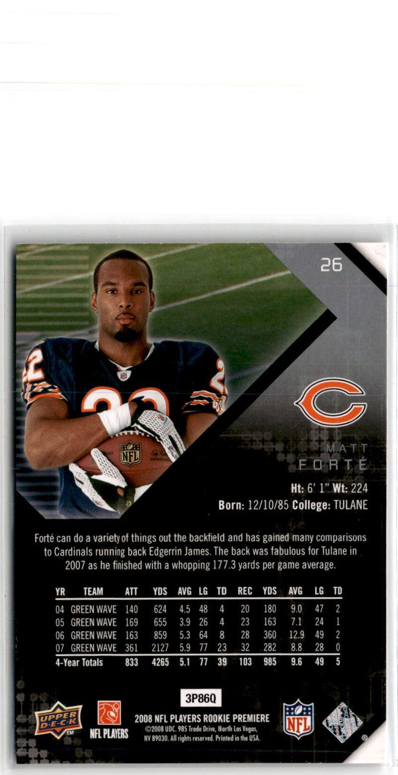 2008 Upper Deck Matt Forte