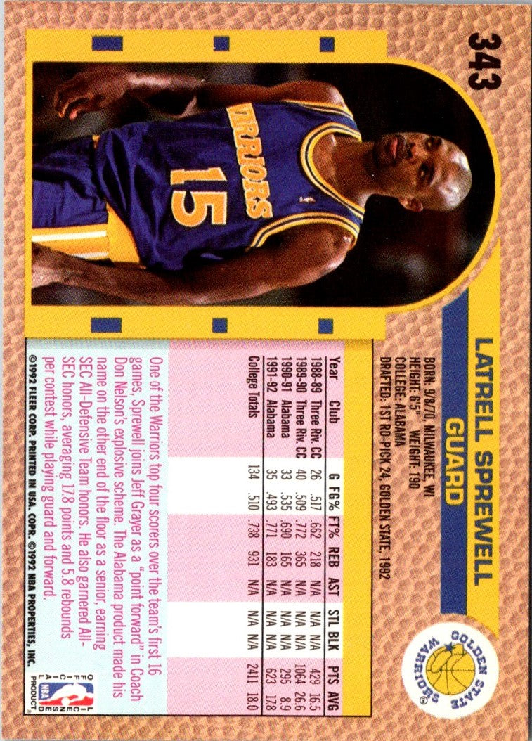 1992 Fleer Latrell Sprewell