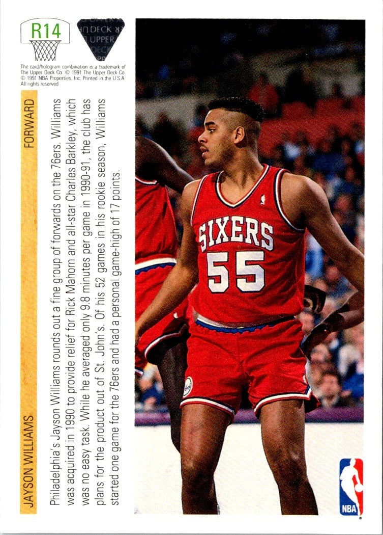 1991 Upper Deck Rookie Standouts Jayson Williams