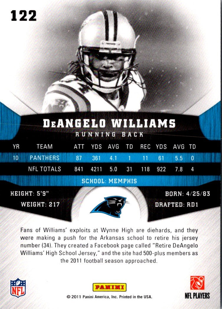 2011 Panini Gridiron Gear DeAngelo Williams