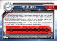 2019 Bowman Draft Chrome Brandon Lewis #BDC-40