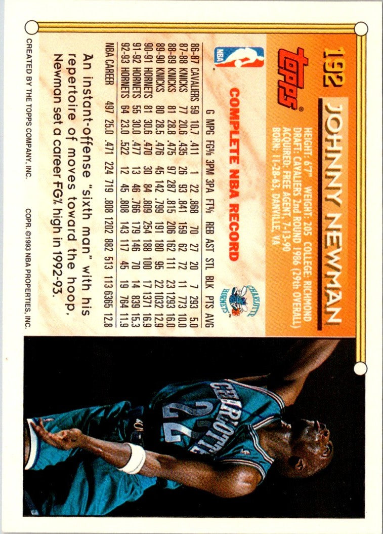 1993 Topps Johnny Newman