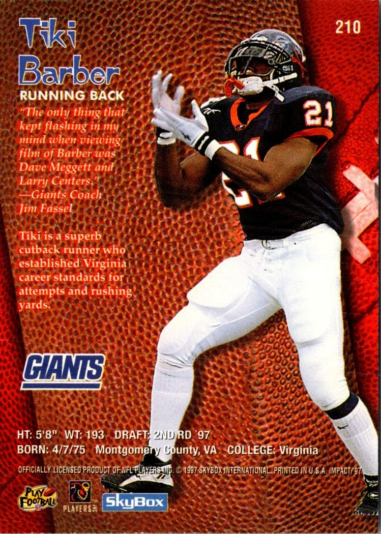 1997 SkyBox Impact Tiki Barber