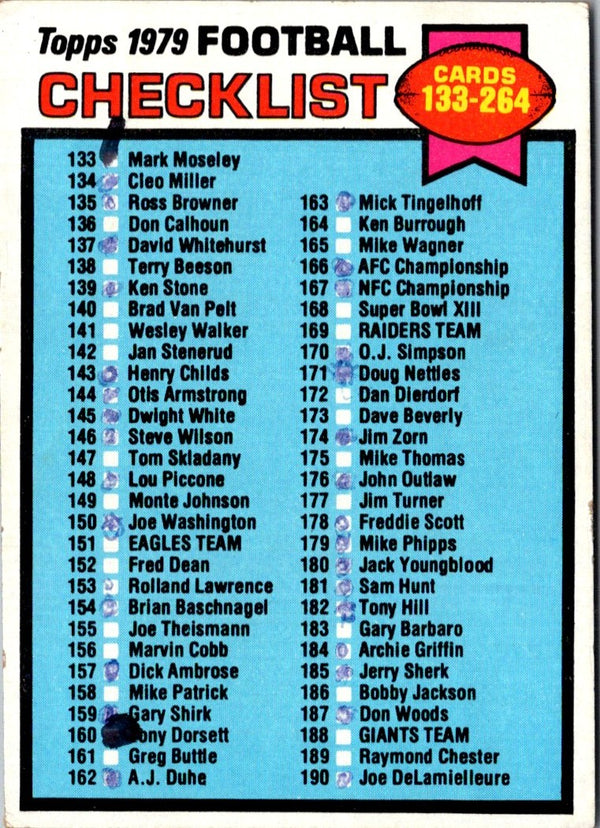 1979 Topps Checklist 133-264 #232