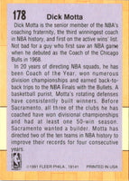 1991 Fleer Dick Motta #178