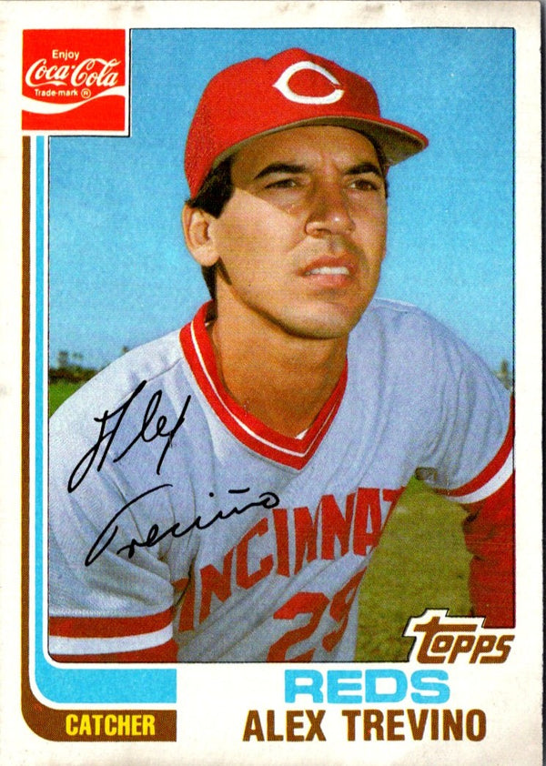 1982 Topps Coca-Cola Cincinnati Reds Alex Trevino #21