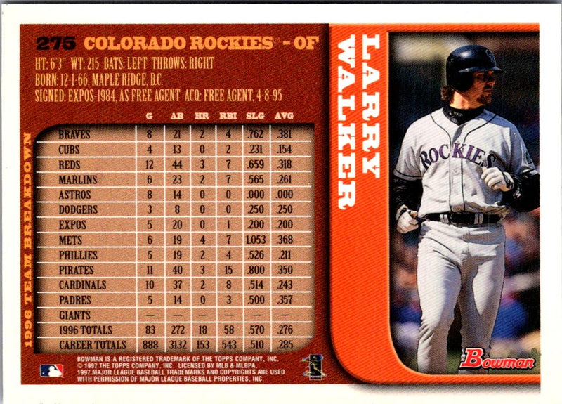 1997 Bowman Larry Walker