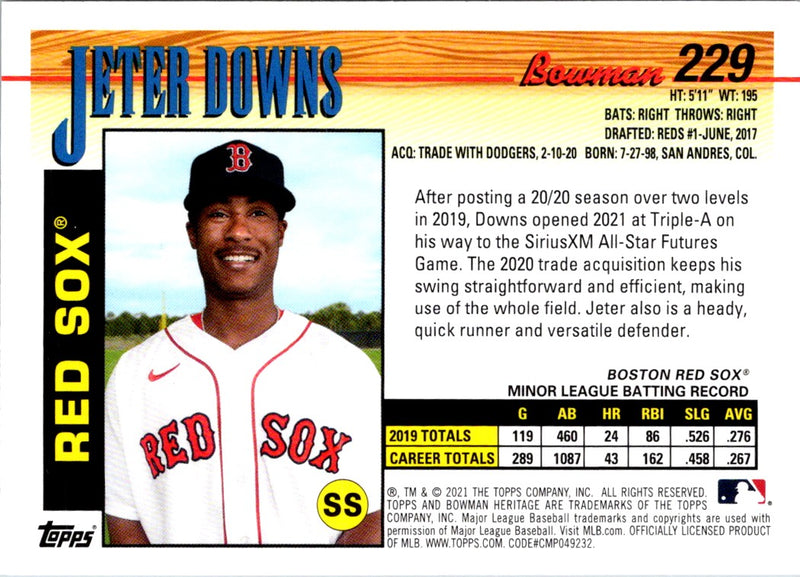 2021 Bowman Heritage Jeter Downs