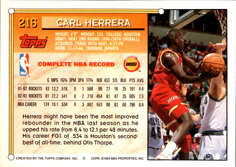 1993 Topps Carl Herrera