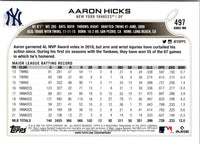 2022 Topps Blue Aaron Hicks #497