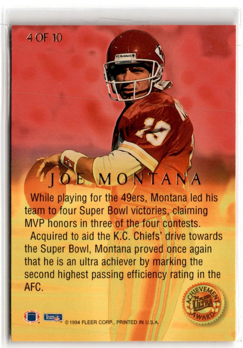 1994 Ultra Achievement Awards Joe Montana