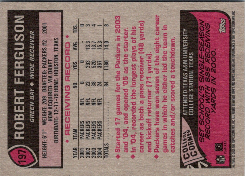 2005 Topps Heritage Robert Ferguson