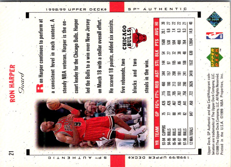 1999 Upper Deck MVP Ron Harper