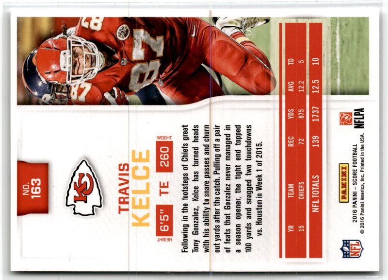 2016 Score Scorecard Travis Kelce