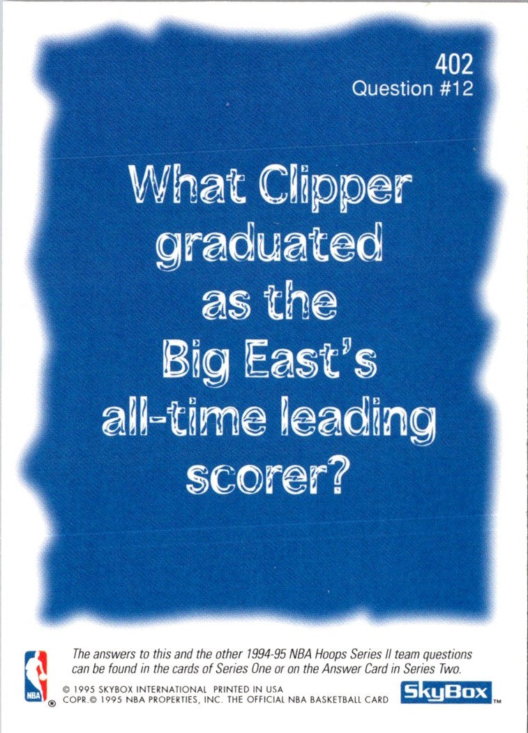 1996 SkyBox Premium NBA Pick-Up Game Sweepstakes Stickers Los Angeles Clippers