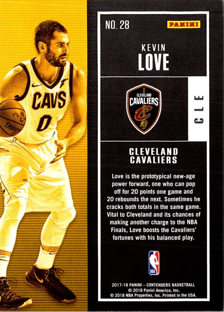 2017 Panini Contenders Kevin Love