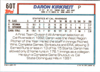 1992 Topps Traded Daron Kirkreit #60T Rookie