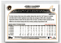 2022 Topps Chrome Josh Hader #119