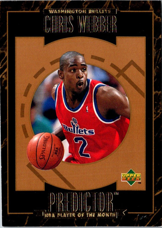 1995 Upper Deck Predictors Player of the Month Exchange Chris Webber #R9