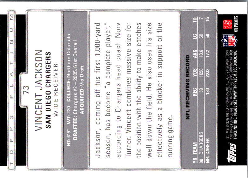 2009 Topps Platinum Vincent Jackson