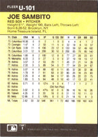 1986 Fleer Update Joe Sambito #U-101