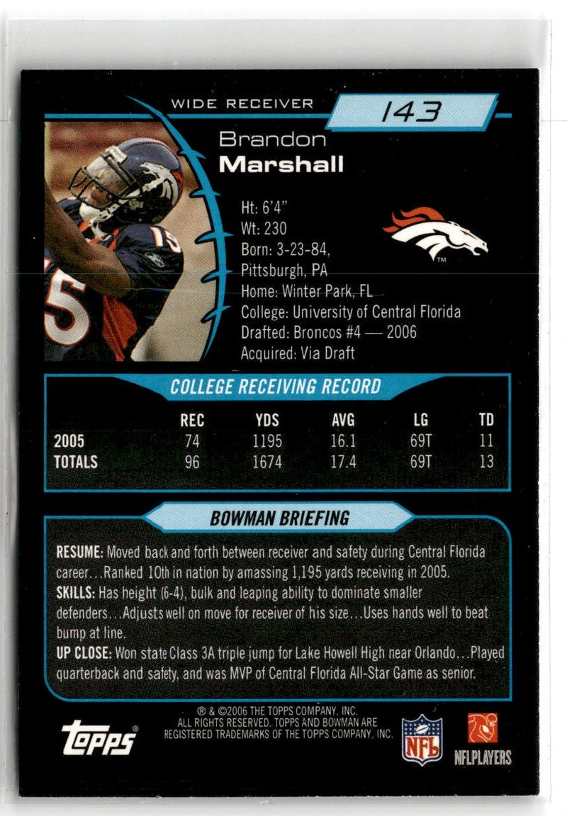 2006 Bowman Brandon Marshall